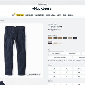 Flint and Tinder 365 Chino Pant in Dark Navy